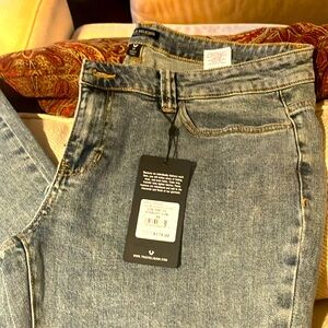 TRUE RELIGION LOW RISE TIE STRAIGHT JEAN Vintage medium wash